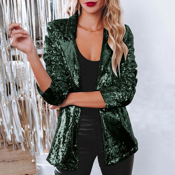 Damen Paillettenjacke mit weitem Schnitt und eleganten Details Echoarchiv
