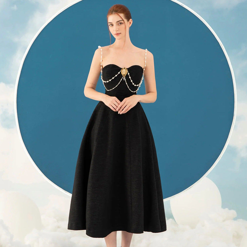 Damen Elegantes Vintage-Kleid mit Perlenverzierung Echo Archiv