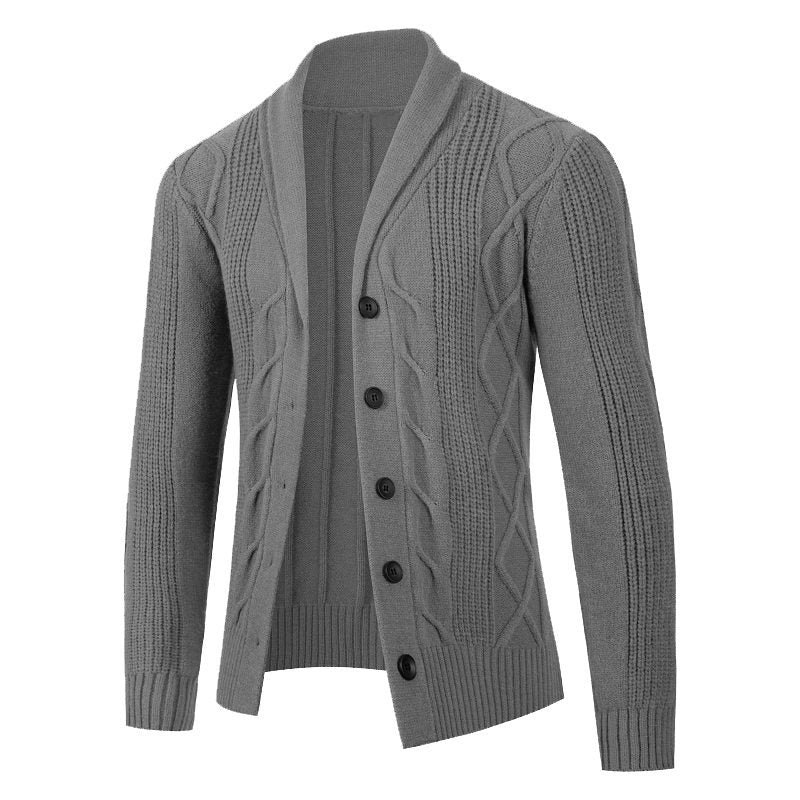 Herren Strickjacke mit modischem Zopfmuster und strukturierter Textur Echoarchiv
