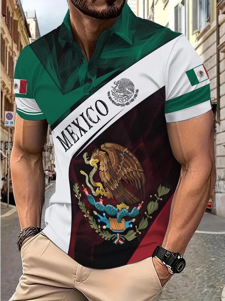 Herren Polohemd mit mexikanischem Nationaldesign Echoarchiv