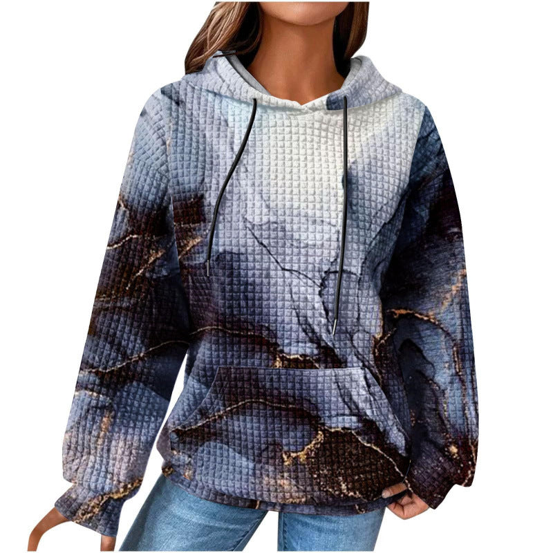 Damen Modischer Kapuzenpullover im Karodesign Echoarchiv
