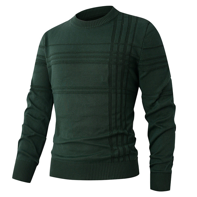 Herren nan Feinstrick-Pullover Rundhals mit geprägter Streifenstruktur und schmaler Silhouette Echo Archiv