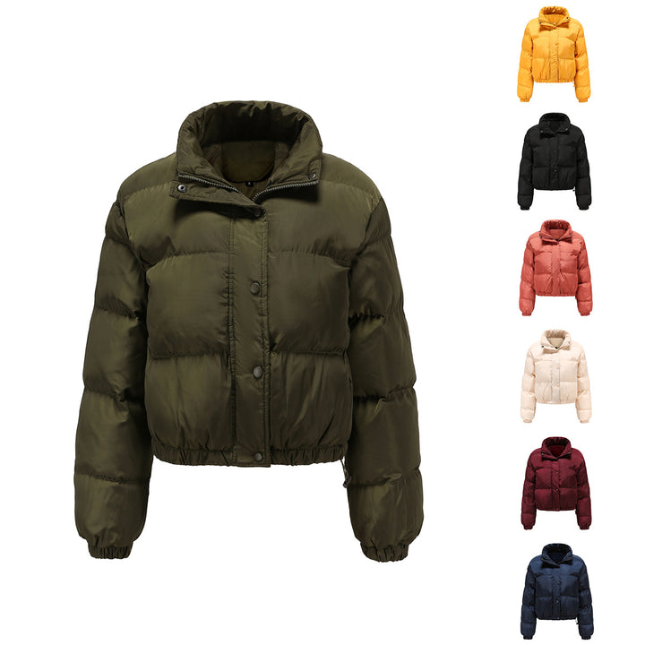 Damen nan kurze gesteppte Winterjacke mit Stehkragen und Kordelzug Echo Archiv