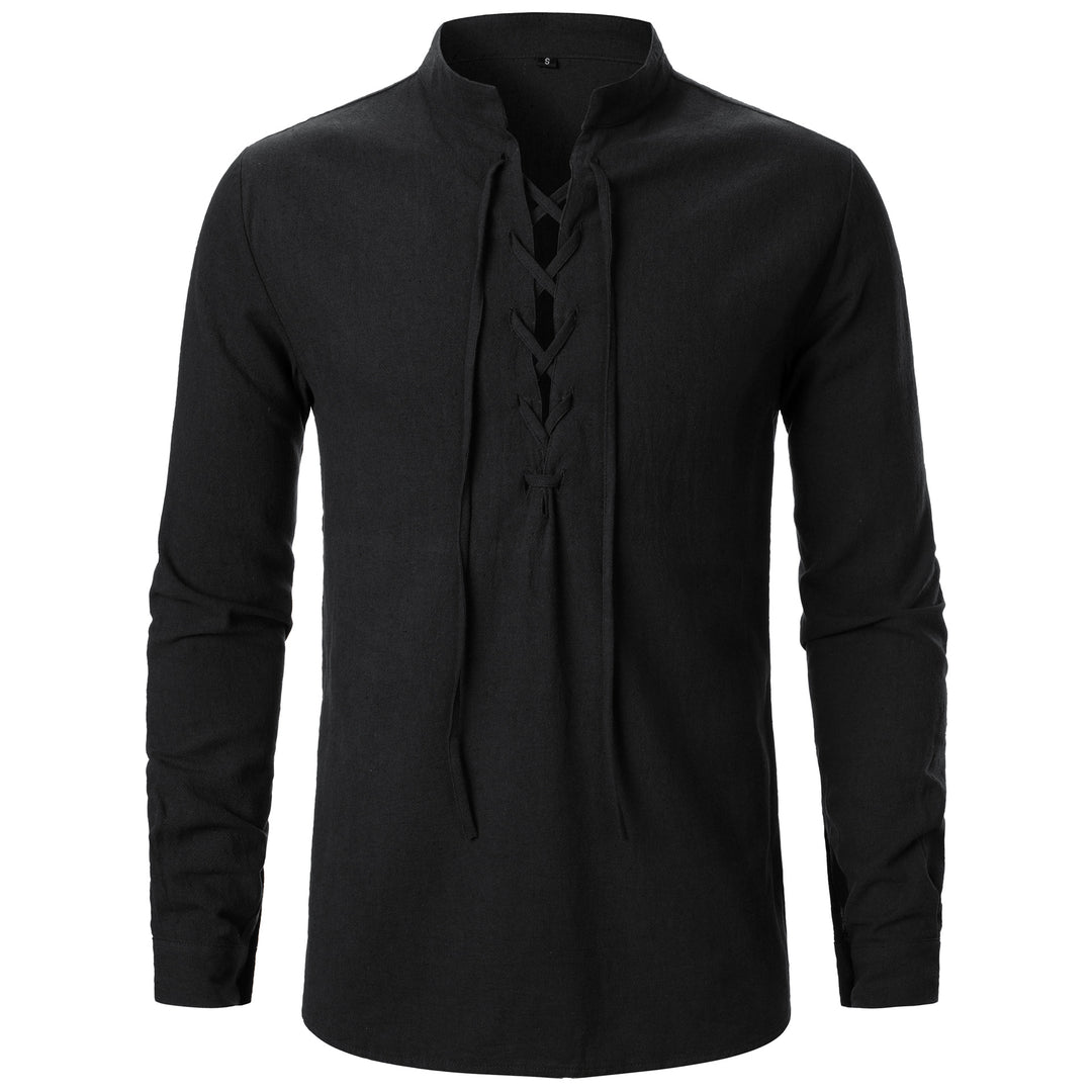 Herren Langarmshirt mit Schnürung Echoarchiv