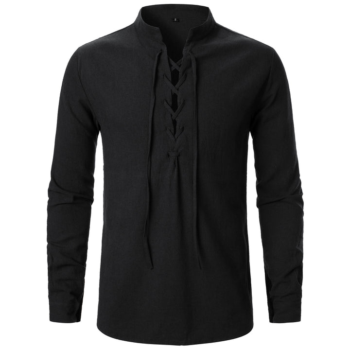 Herren Langarmshirt mit Schnürung Echoarchiv