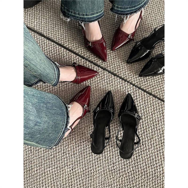 Damen Spitz zulaufende Lack-Pumps mit Slingback, schlanker Silhouette und gepolstertem Komfortfußbett – Lioré