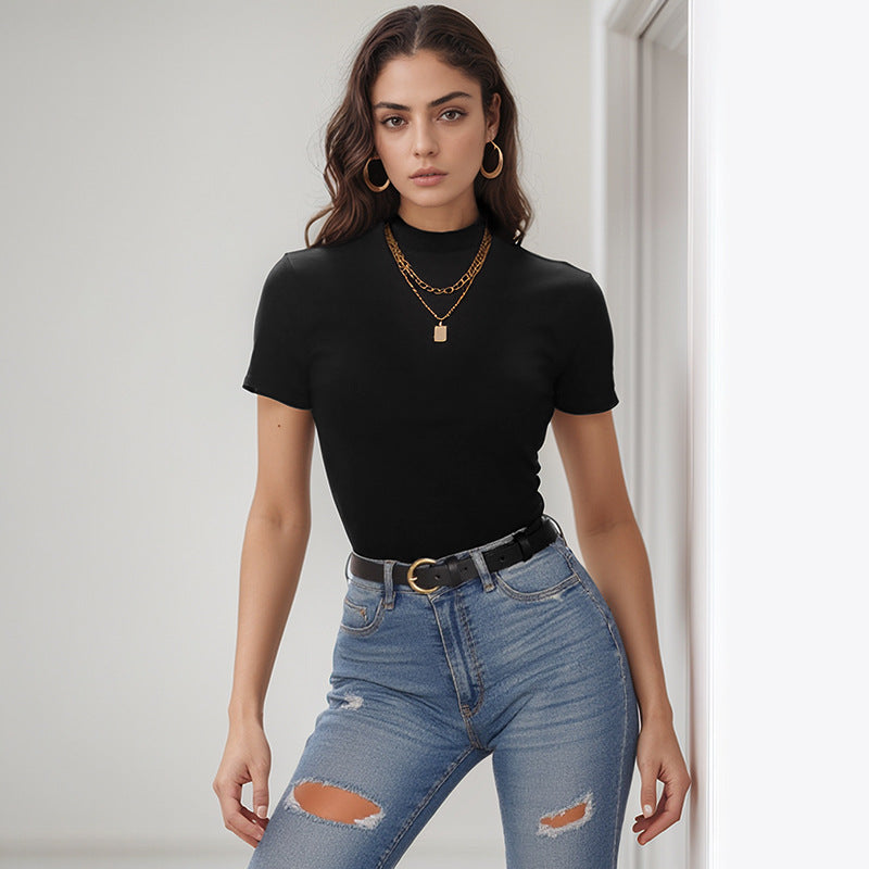 Damen High-Waist Straight-Jeans mit Destroyed-Kniepartie und schmaler Hüftpassform Echoarchiv