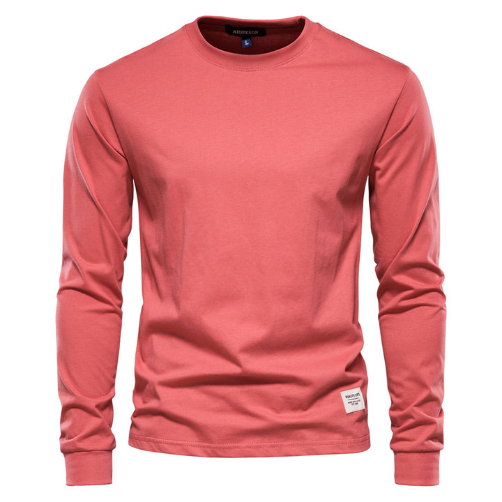 Herren nan klassisches langärmliges Baumwollshirt mit Rundhalsausschnitt und elastischen Bündchen Echo Archiv