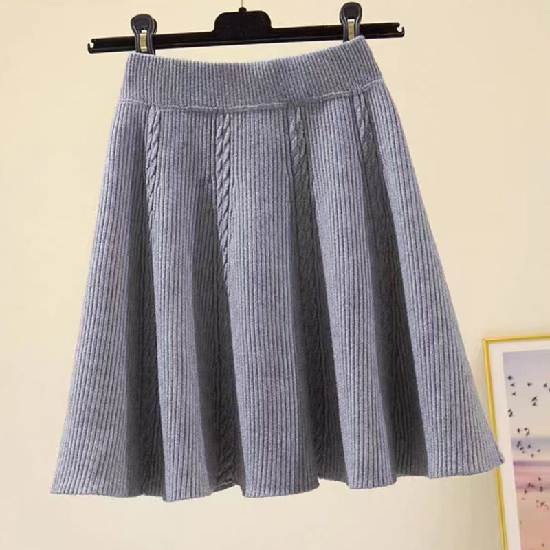 Damen Wadenlanger Strickrock mit Zopfmuster Echo Archiv