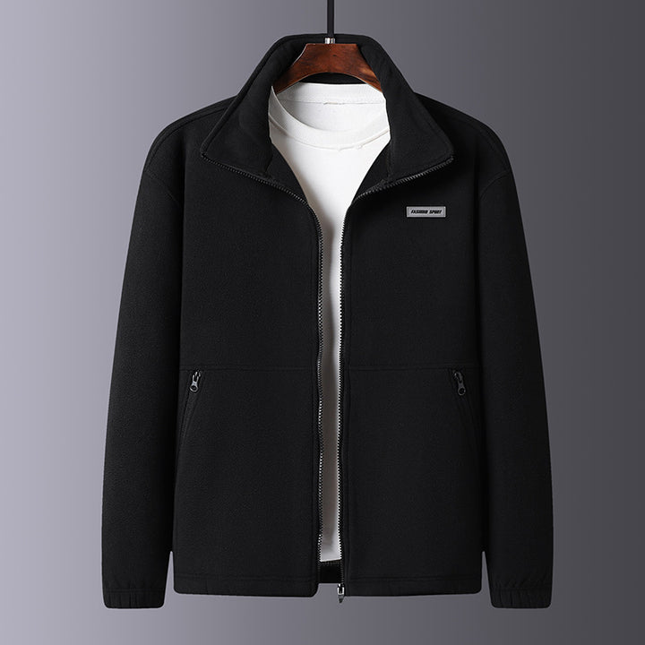 Herren Fleecejacke mit hohem Kragen und praktischen Taschen Echoarchiv