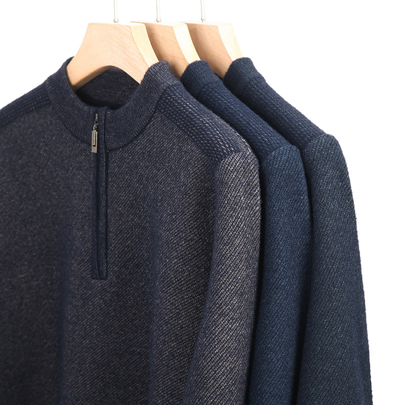 Herren Pullover mit halbem Reißverschluss und strukturiertem Design Echoarchiv