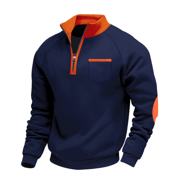 Herren Sweatshirt mit Stehkragen und praktischen Taschen Echoarchiv