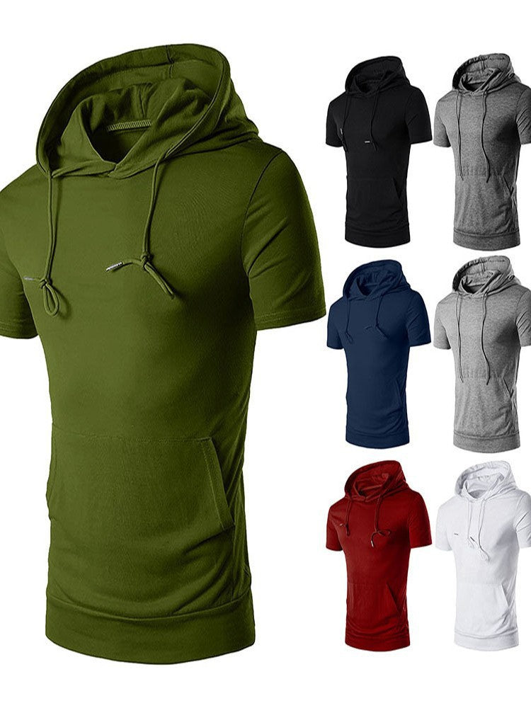Herren ärmelloses Kapuzenshirt mit geräumiger Kängurutasche und atmungsaktiven Materialien Echoarchiv