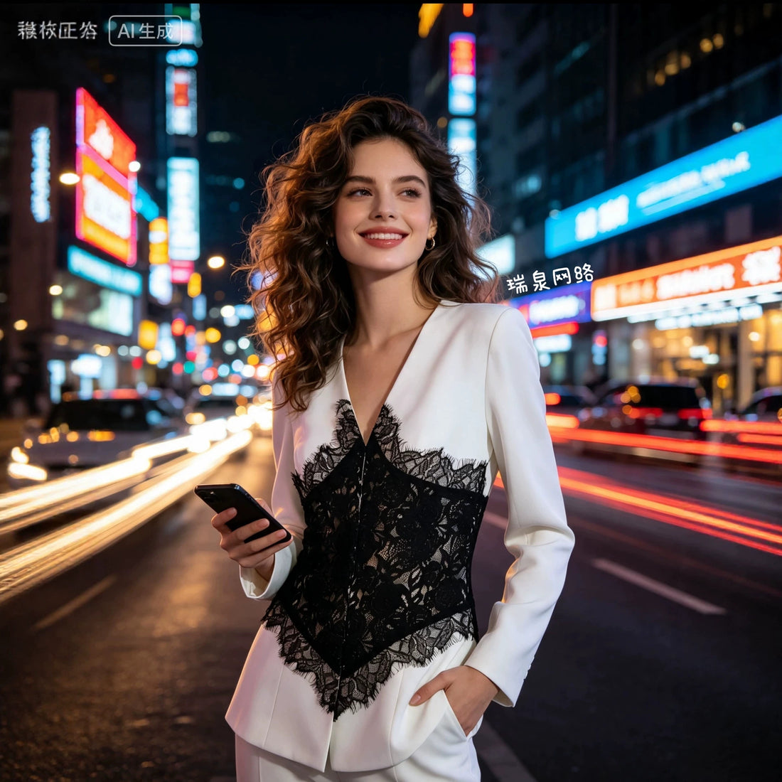 Damen Taillierter Blazer mit Spitzen-Korsettbesatz Echoarchiv
