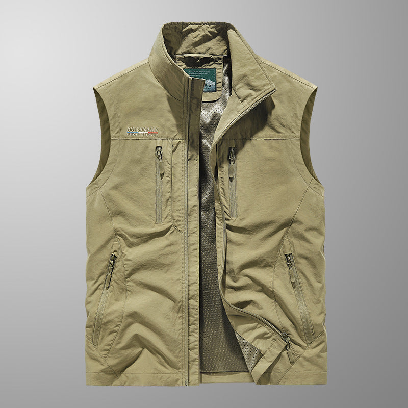 Herren Multifunktionale Outdoor-Utility‑Weste mit Mesh‑Innenfutter und zahlreichen Taschen – Marzano