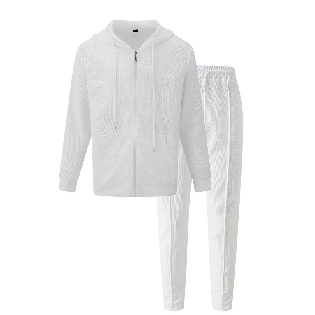 Herren sportliches Hoodie-Set aus atmungsaktivem Strukturmaterial mit elastischem Bund Echoarchiv