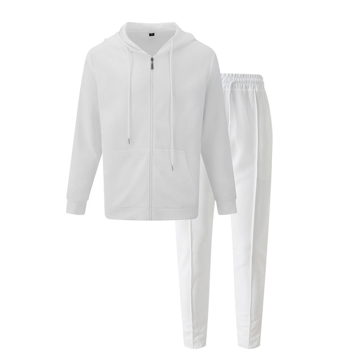 Herren sportliches Hoodie-Set aus atmungsaktivem Strukturmaterial mit elastischem Bund Echoarchiv