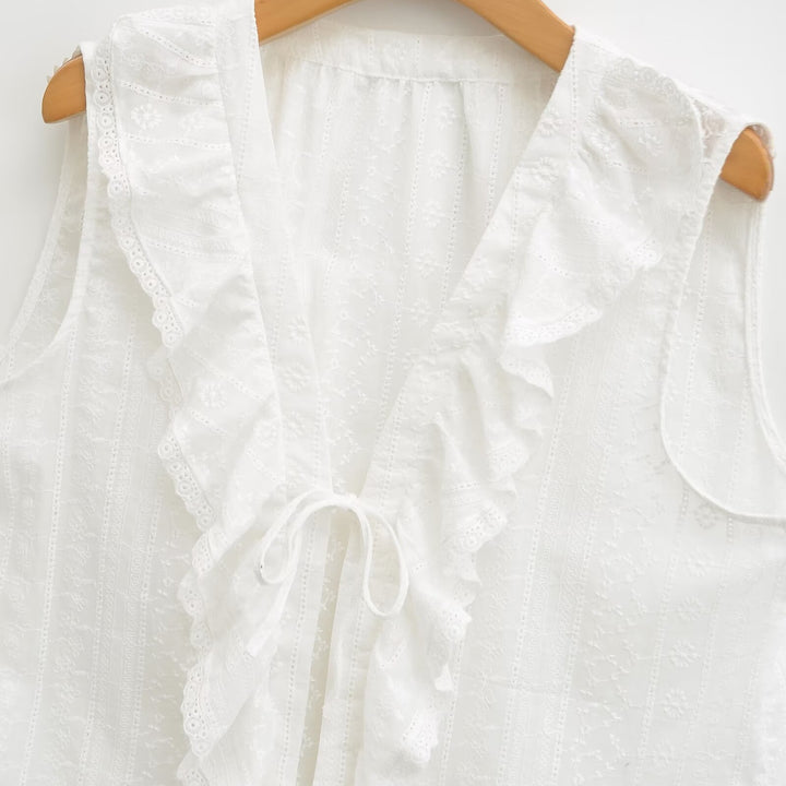 Damen Rüschenshirt mit elegantem V-Ausschnitt Echo Archiv