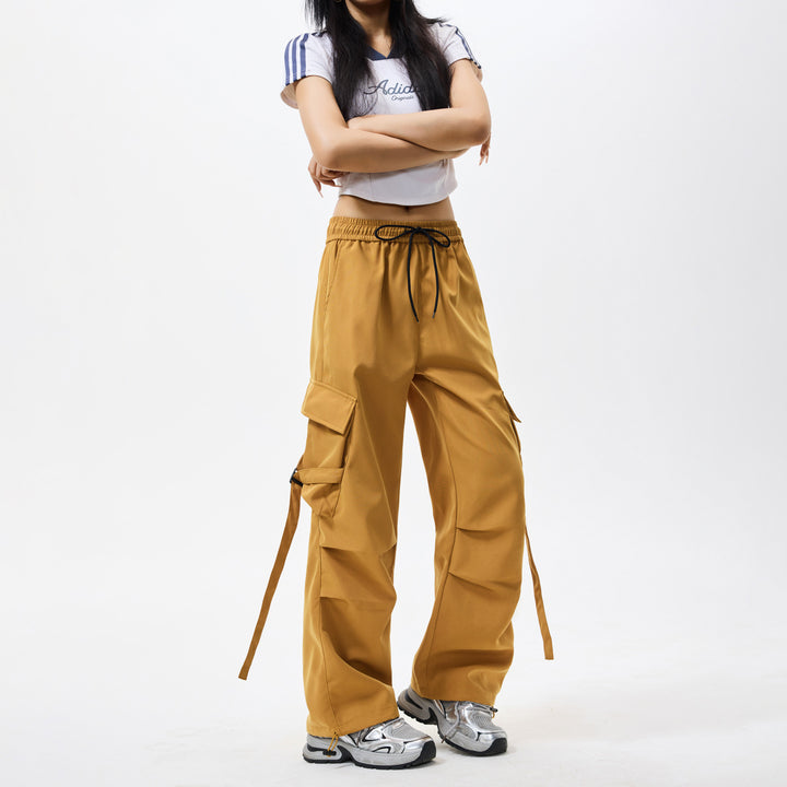 Herren Baggy‑Cargo‑Hose mit modularen Klappfächern, Band‑Details und Kordelbund Echo Archiv