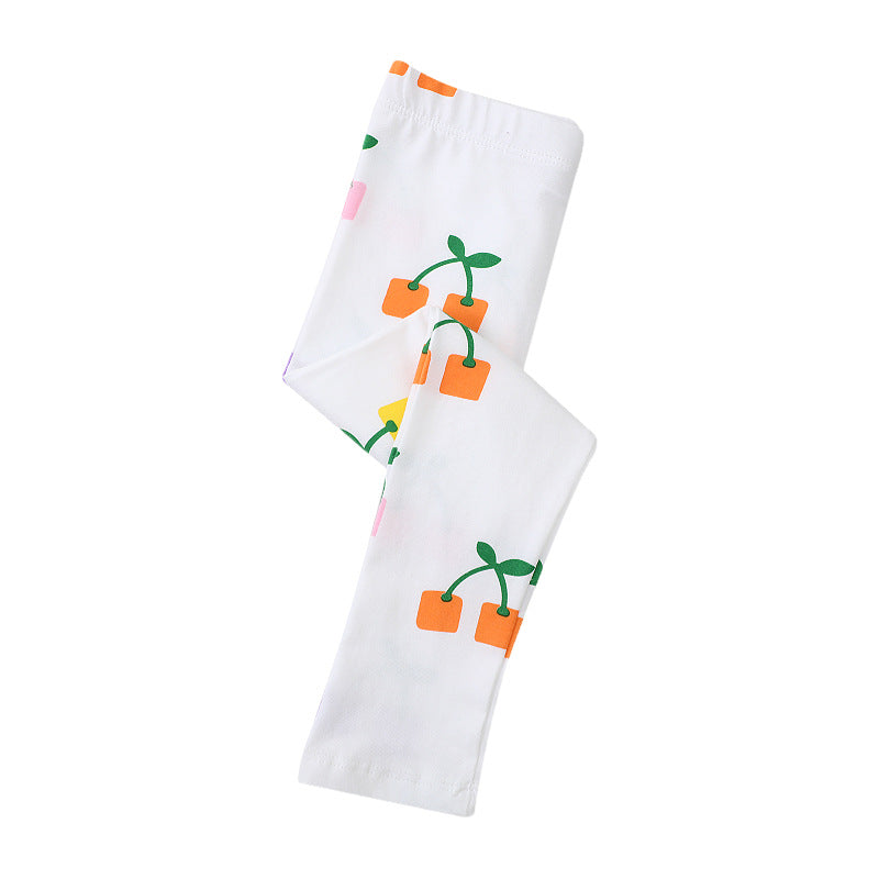 Mädchen Leggings mit fröhlichem Blüten- und Pflanzenmuster Echo Archiv