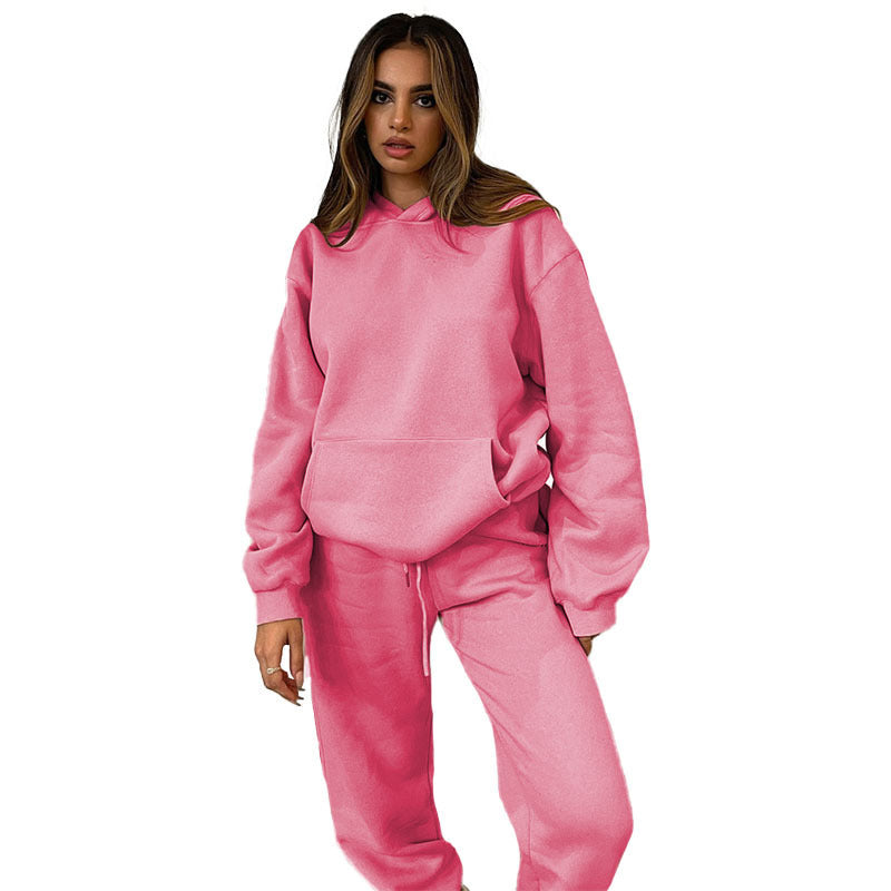 Damen nan lässiges Oversize-Kapuzenloungewear-Set mit fleecegefüttertem Hoodie und hochgeschnittener Jogginghose Echo Archiv