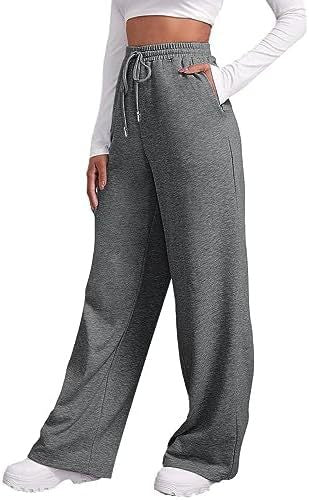 Damen weite High‑Waist Palazzo-Loungehose mit elastischem Komfortbund, Kordelzug und seitlichen Eingrifftaschen – Avélisse