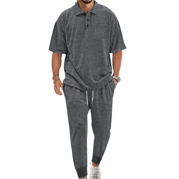 Herren lässiges Freizeit-Set aus weichem Material mit praktischem Kordelzug und elastischem Bund Echoarchiv