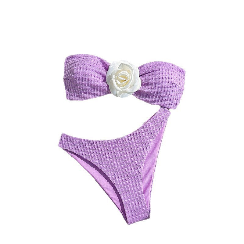 Damen Bandeau-Bikini mit floralen Akzenten Echo Archiv