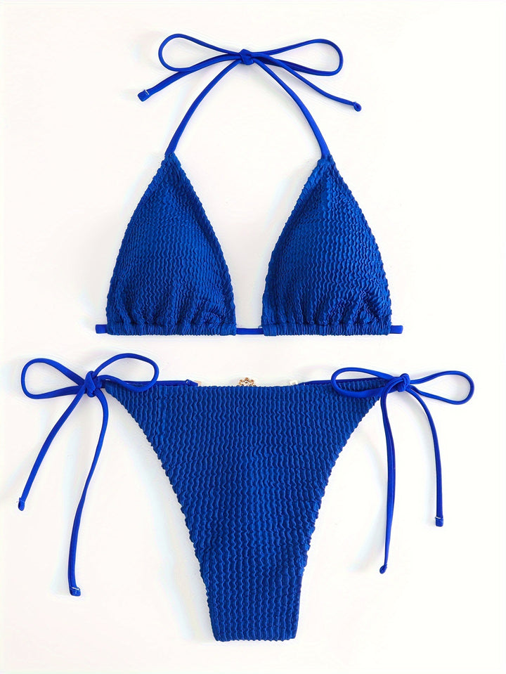 Damen Triangel-Bikini-Set mit verstellbaren Bindebändern Echo Archiv