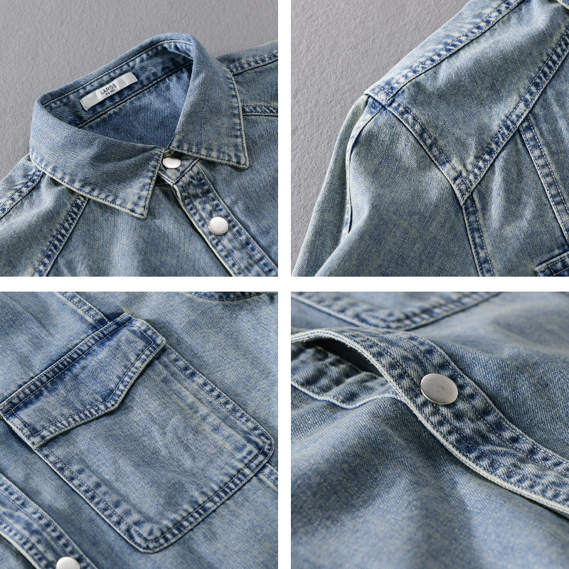 Herren lässiges Oversize Jeanshemd Echoarchiv