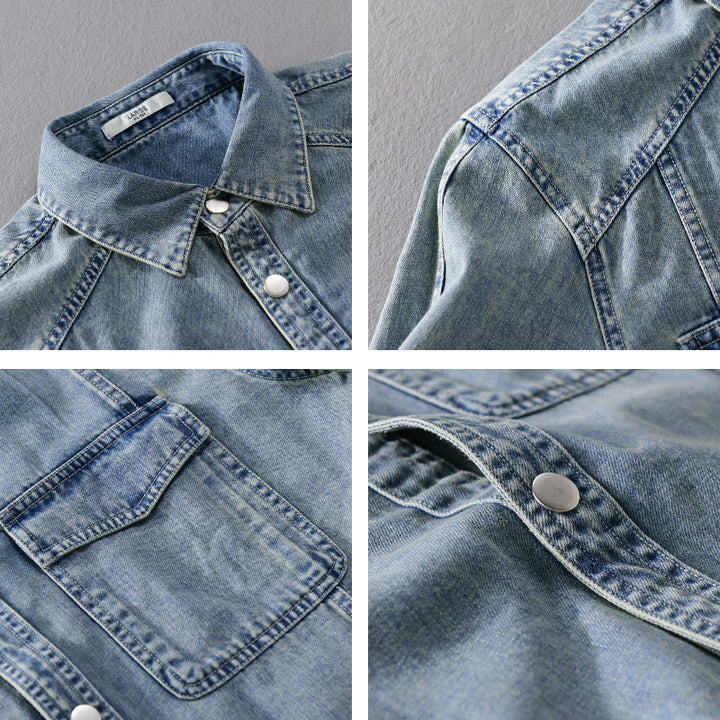 Herren lässiges Oversize Jeanshemd Echoarchiv