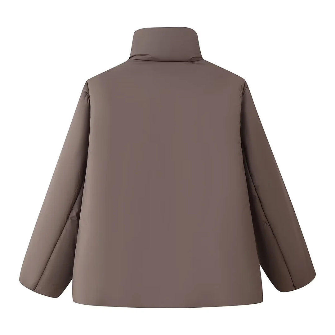 Damen kastige Steppjacke mit hohem Stehkragen und leichter Synthetikfüllung – Célinea