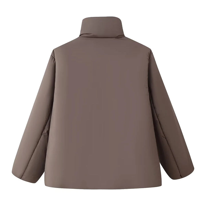 Damen kastige Steppjacke mit hohem Stehkragen und leichter Synthetikfüllung – Célinea