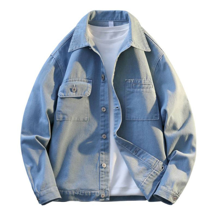 Herren lässige Jacke mit zwei Brusttaschen und sanfter Textur Echoarchiv