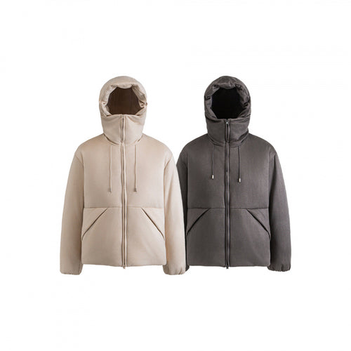 Unisex Wattierte Boxy‑Jacke mit hohem Stehkragen und Kapuze Echo Archiv