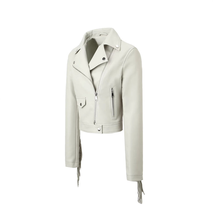 Damen Cropped Bikerjacke mit Fransen Echo Archiv