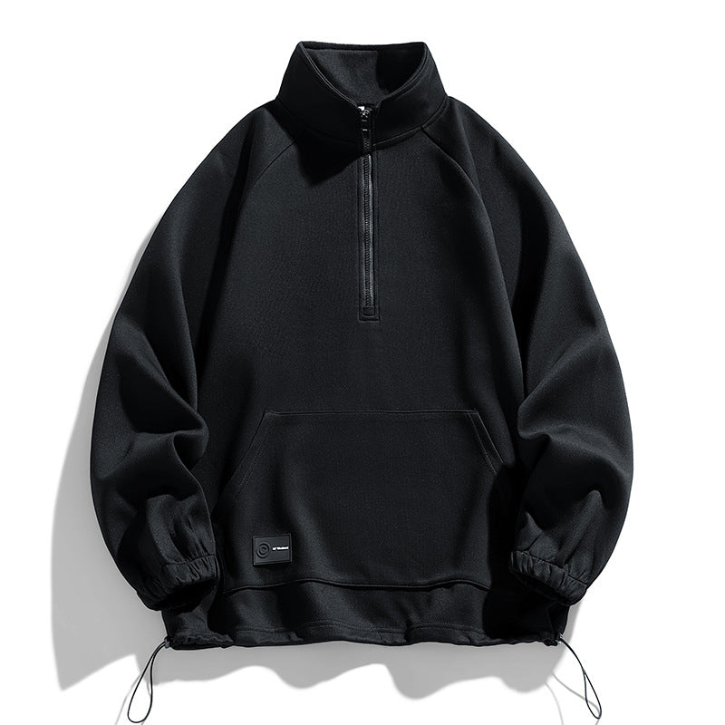 Herren langärmeliger Pullover mit kurzer Reißverschlussöffnung Echoarchiv