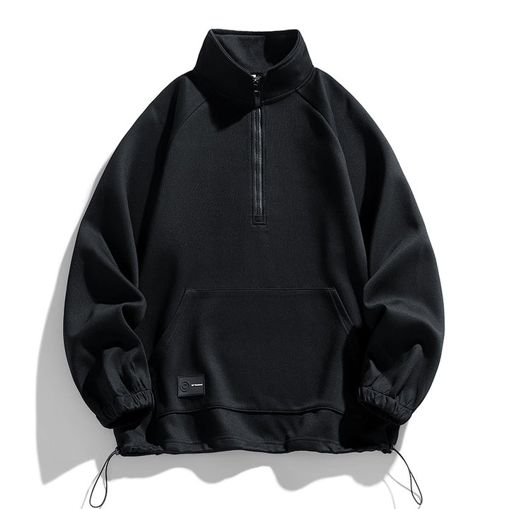Herren langärmeliger Pullover mit kurzer Reißverschlussöffnung Echoarchiv
