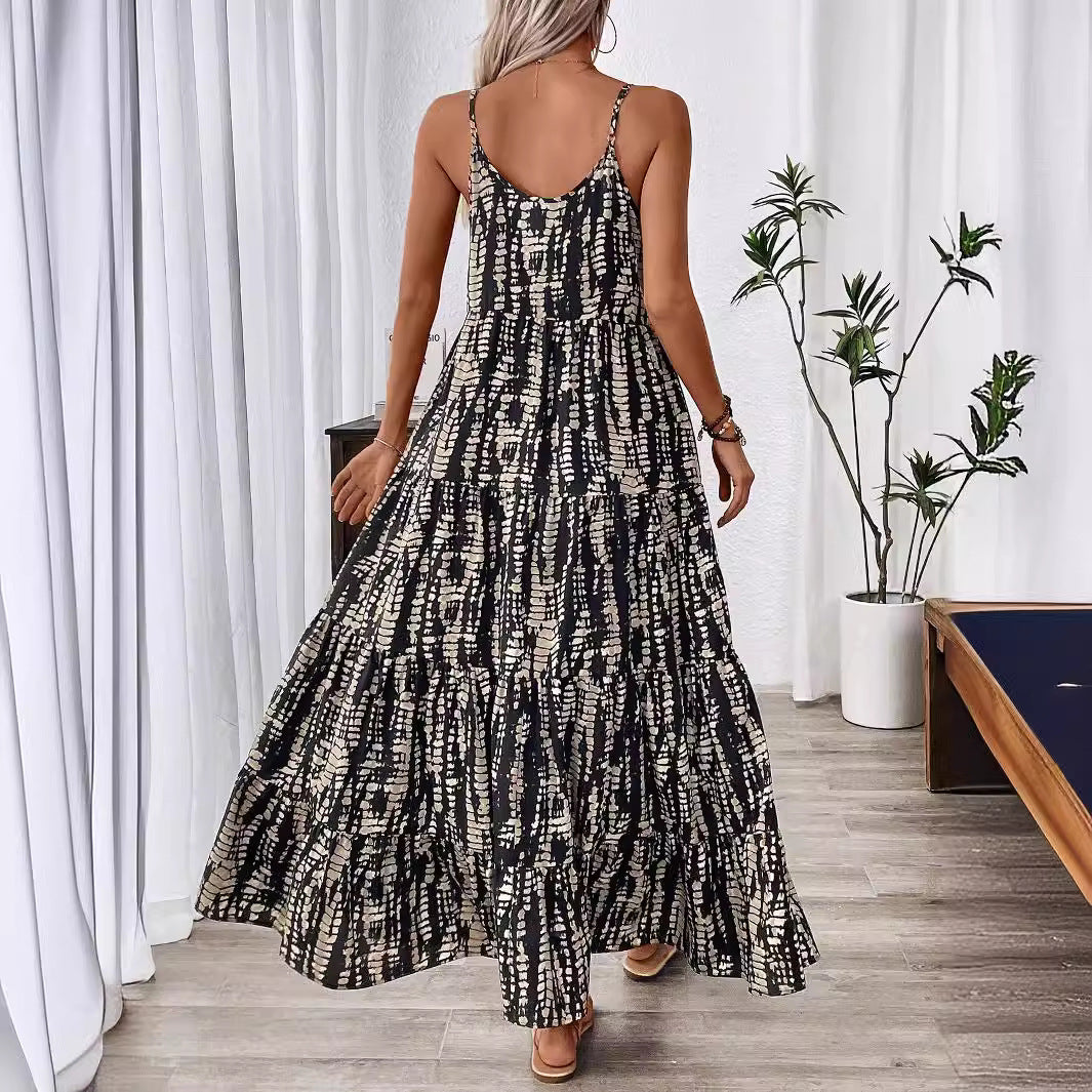 Damen Maxikleid mit elegantem Schnitt und fließendem Stoff Echo Archiv