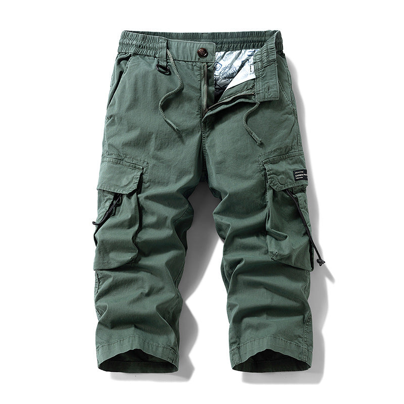 Herren knielange Cargo-Hose mit elastischem Komfortbund, Tunnelzug und Multifachtaschen Echo Archiv