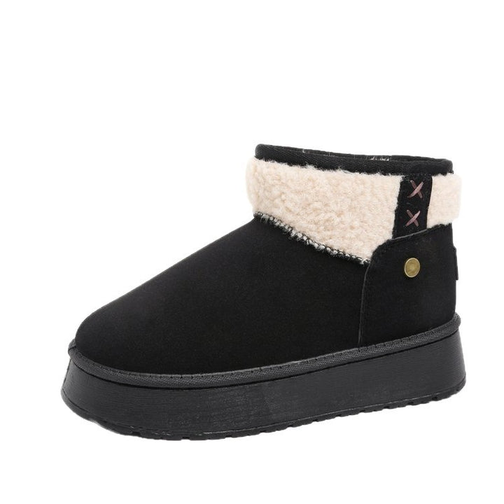 Damen Gefütterte Plateau-Stiefelette mit Teddykragen und Slip-On-Schaft Echo Archiv