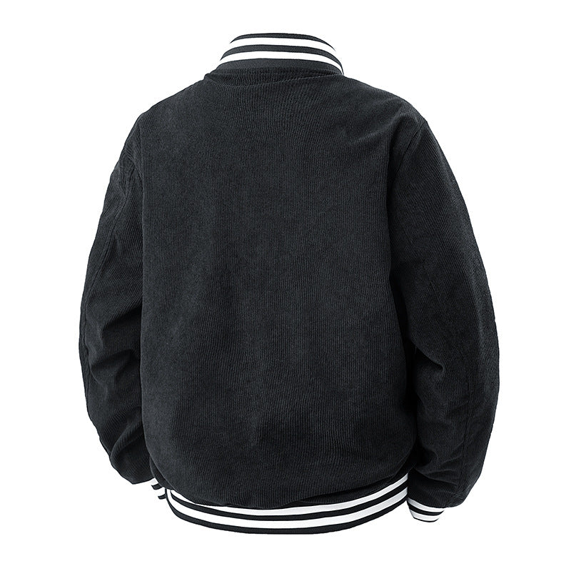 Herren lässige Cordjacke mit elastischen Bündchen und kontrastierenden Akzenten Echoarchiv