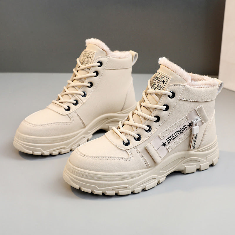 Damen Gefütterte High‑Top Winterboots mit Teddyfutter, robuster Lug‑Sohle und Schnürung Echo Archiv