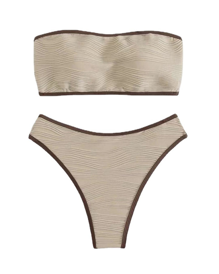 Damen Bandeau Bikini-Set mit kontrastierenden Akzenten Echo Archiv