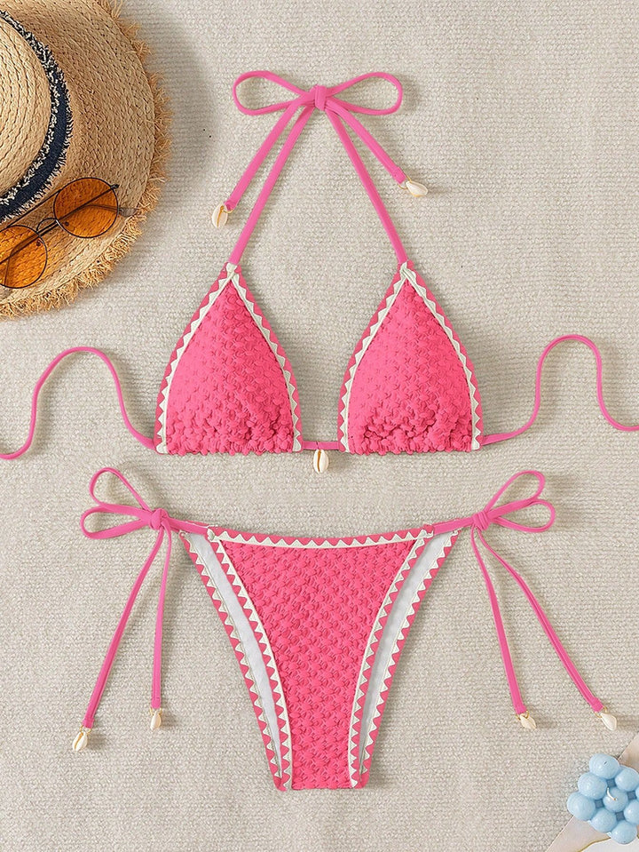 Damen Triangel-Bikini mit zarten Muschelverzierungen Echo Archiv