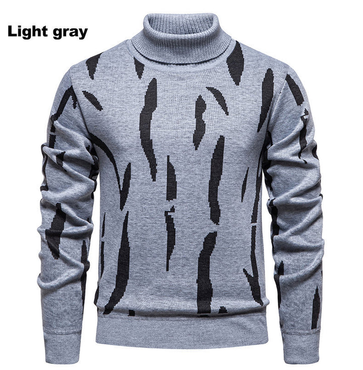 Herren modischer Rollkragenpullover mit auffälligem Muster Echoarchiv