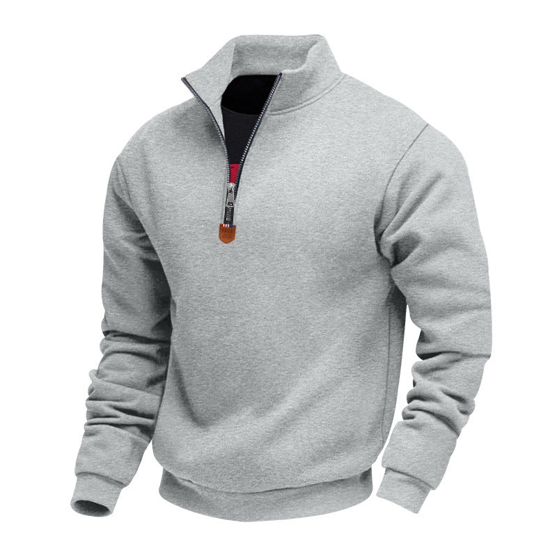 Herren nan Premium-Halbzip-Sweatshirt mit hohem Stehkragen, robustem Reißverschluss und geripptem Saum Echo Archiv