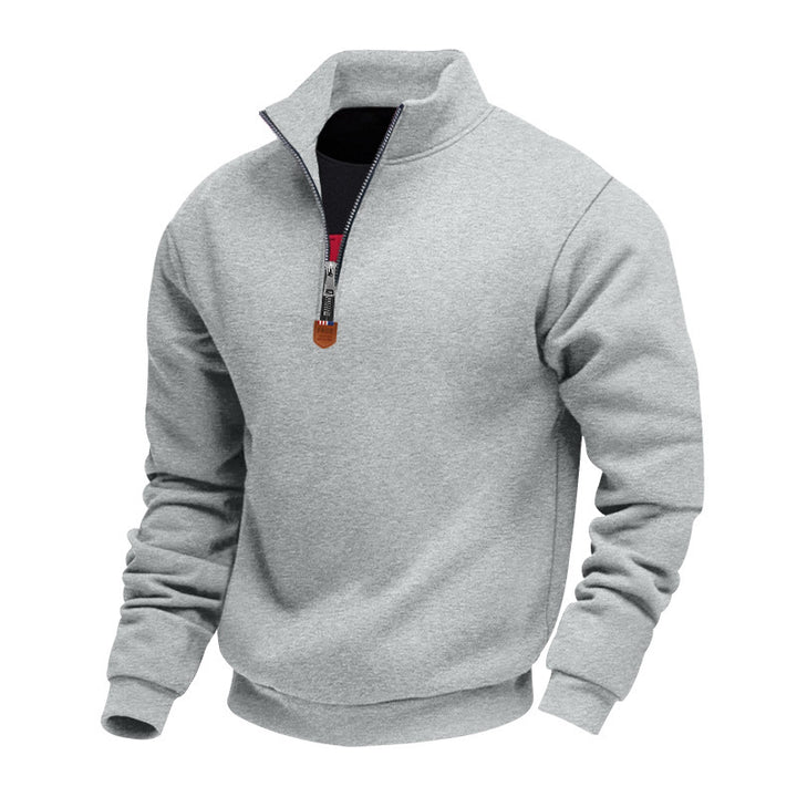 Herren nan Premium-Halbzip-Sweatshirt mit hohem Stehkragen, robustem Reißverschluss und geripptem Saum Echo Archiv