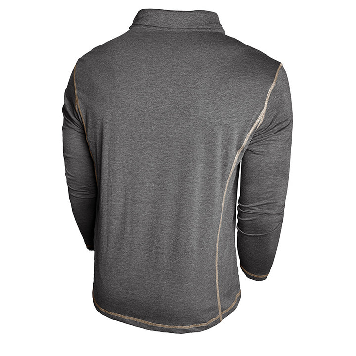 Herren Langarm-Poloshirt mit modischem Knopfdesign und Brusttasche Echoarchiv
