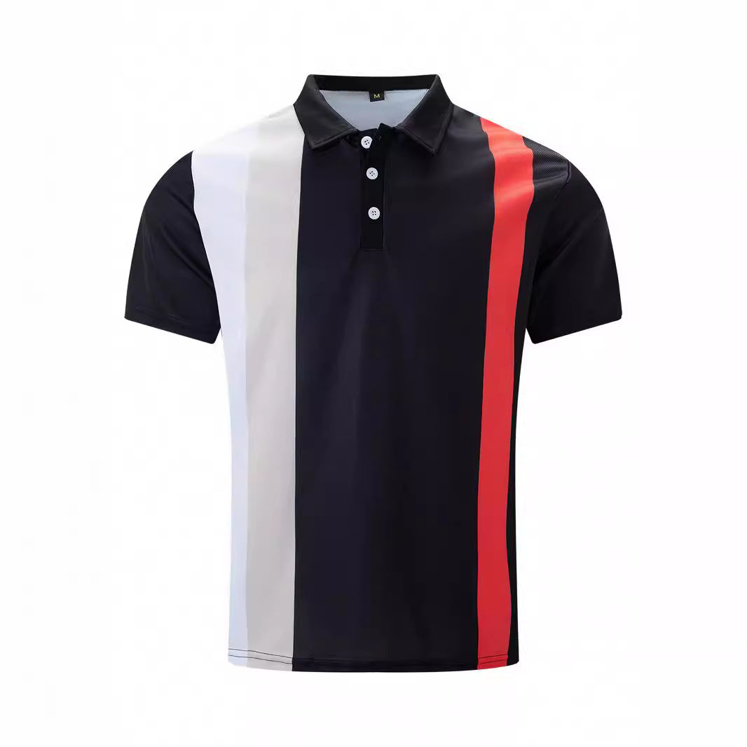 Herren Polohemd mit modernen Farbblock-Designs und atmungsaktiven Materialien Echoarchiv